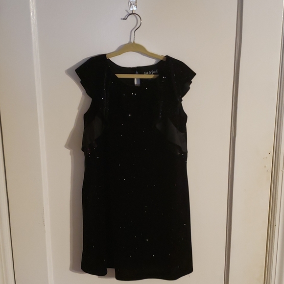 Cat & Jack Other - Cat & Jack girls black velvet sparkle dress